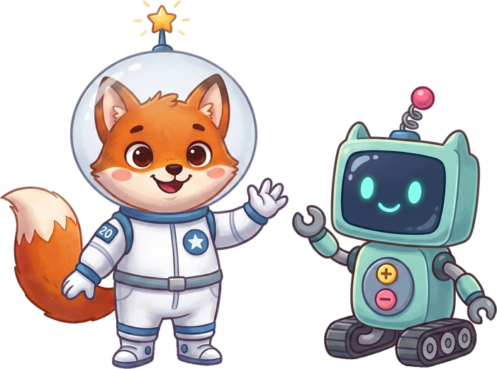 Kosmik, lisek-astronauta, i robot Bit